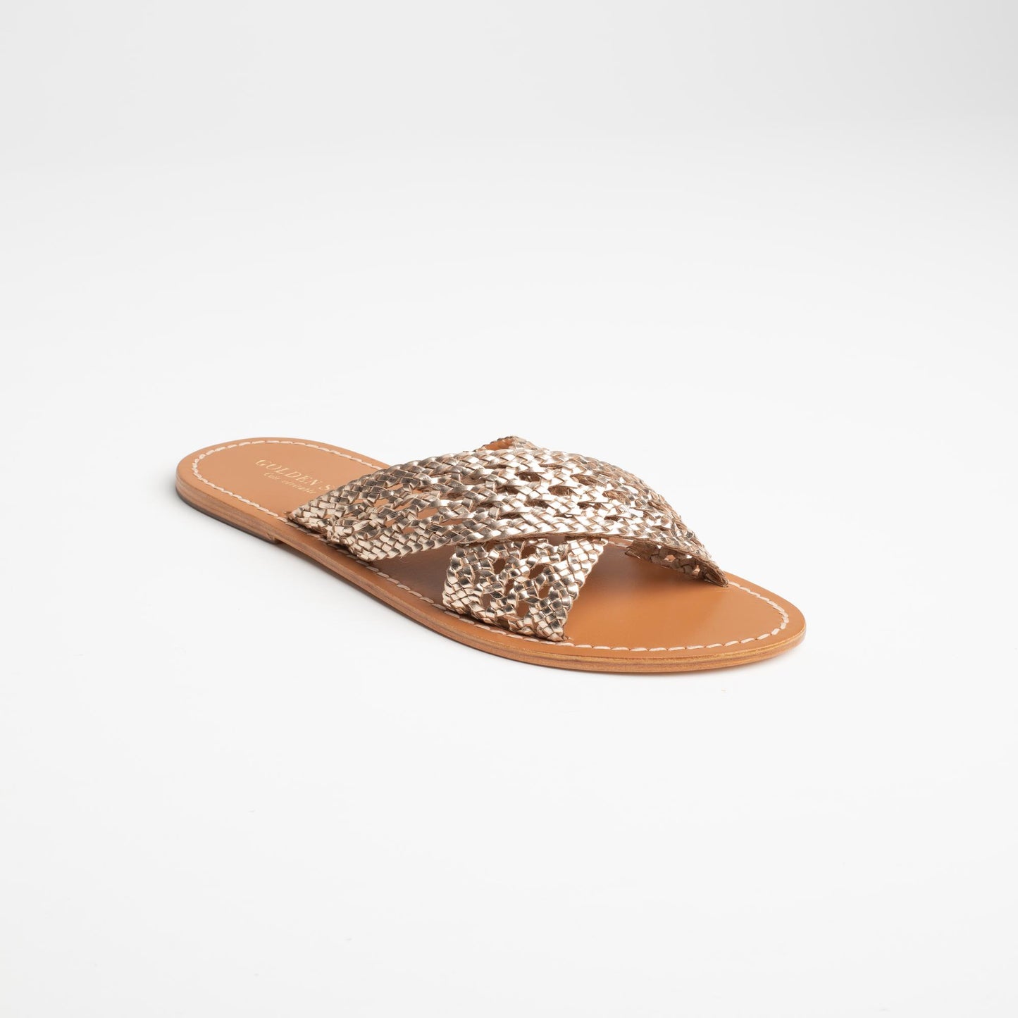 BAHARAK sandales en cuir gold