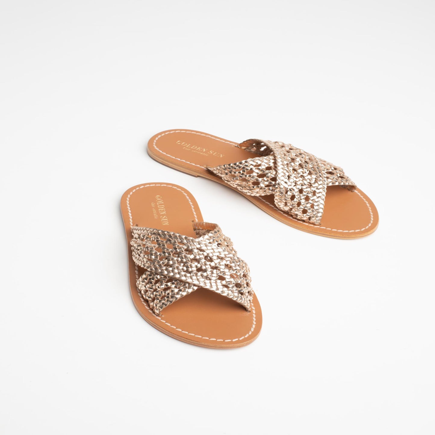 BAHARAK sandales en cuir gold