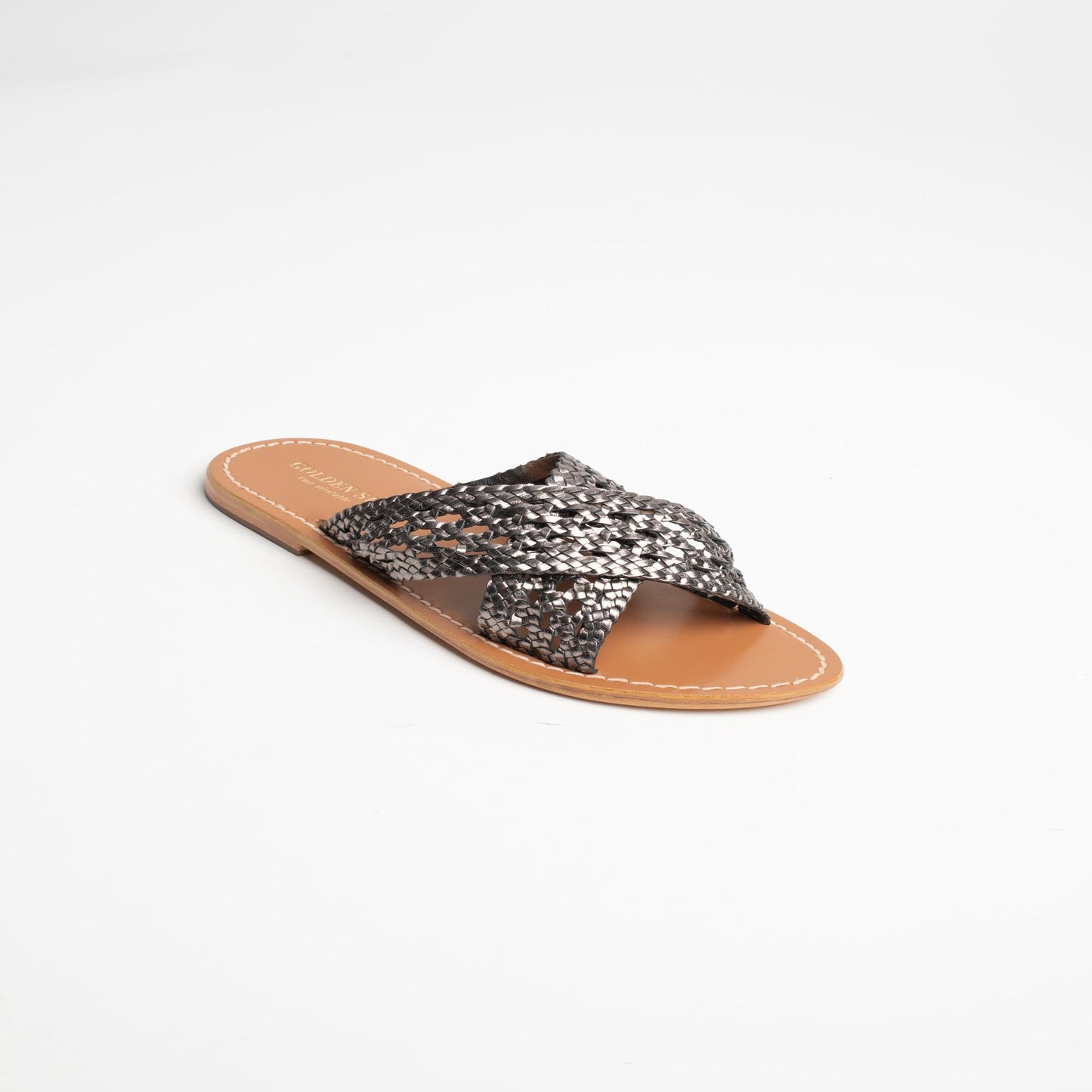 BAHARAK sandales en cuir pewter