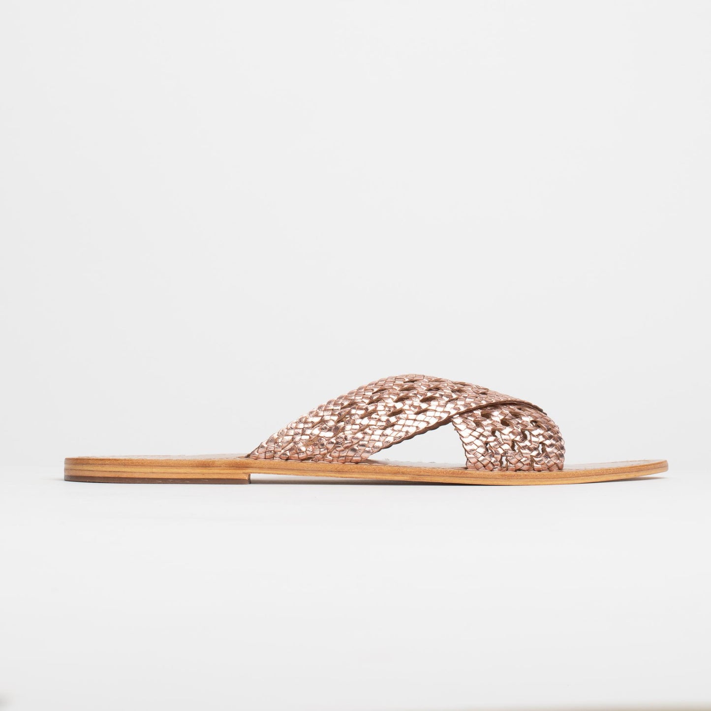 BAHARAK sandales en cuir rosegold