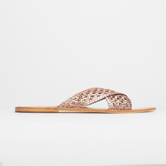 BAHARAK sandales en cuir rosegold