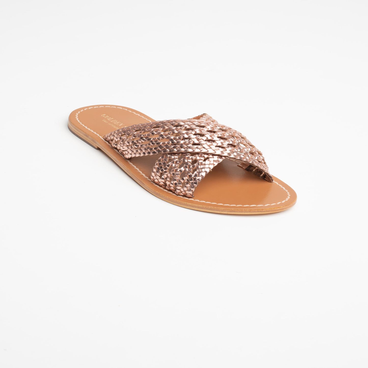 BAHARAK sandales en cuir rosegold