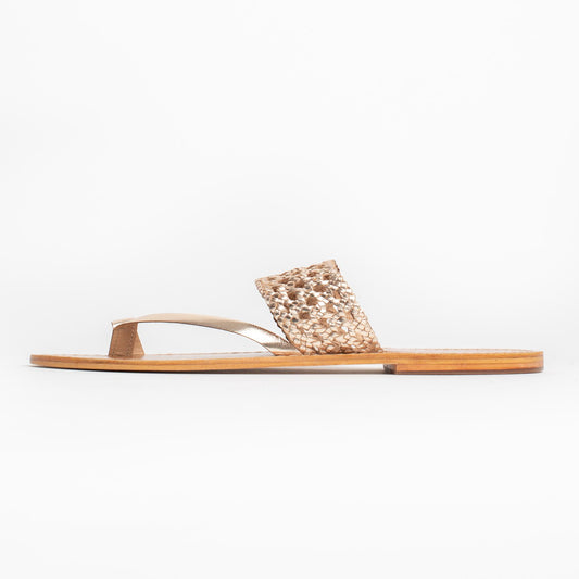 BITA sandales en cuir gold