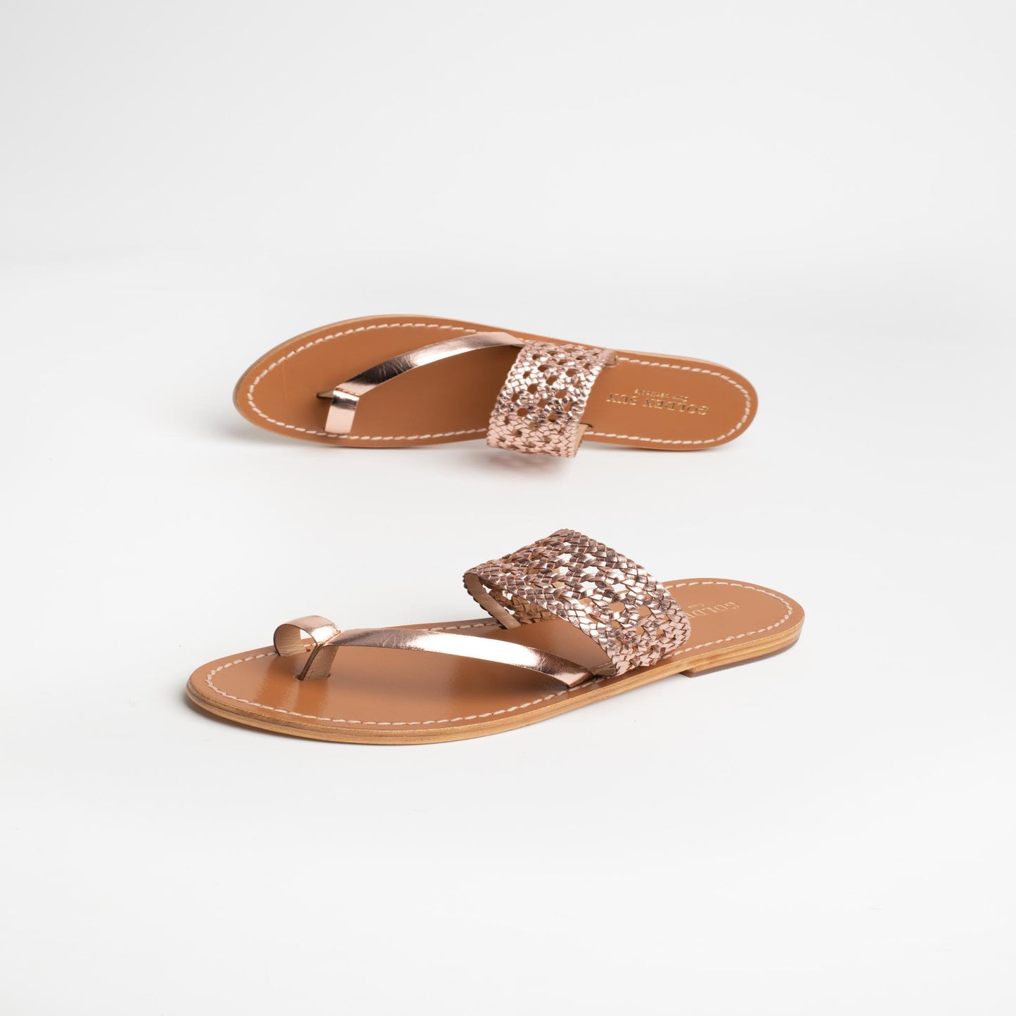 BITA sandales en cuir peach