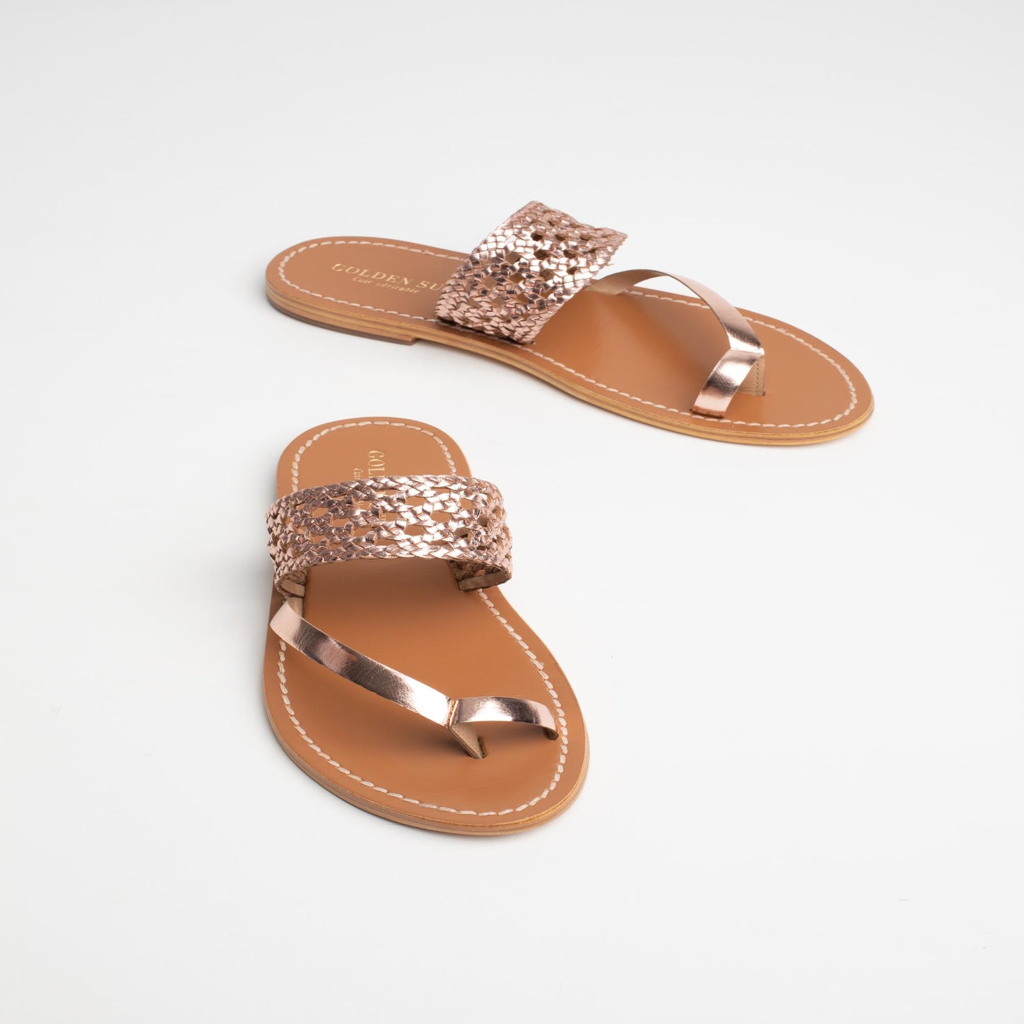 BITA sandales en cuir peach