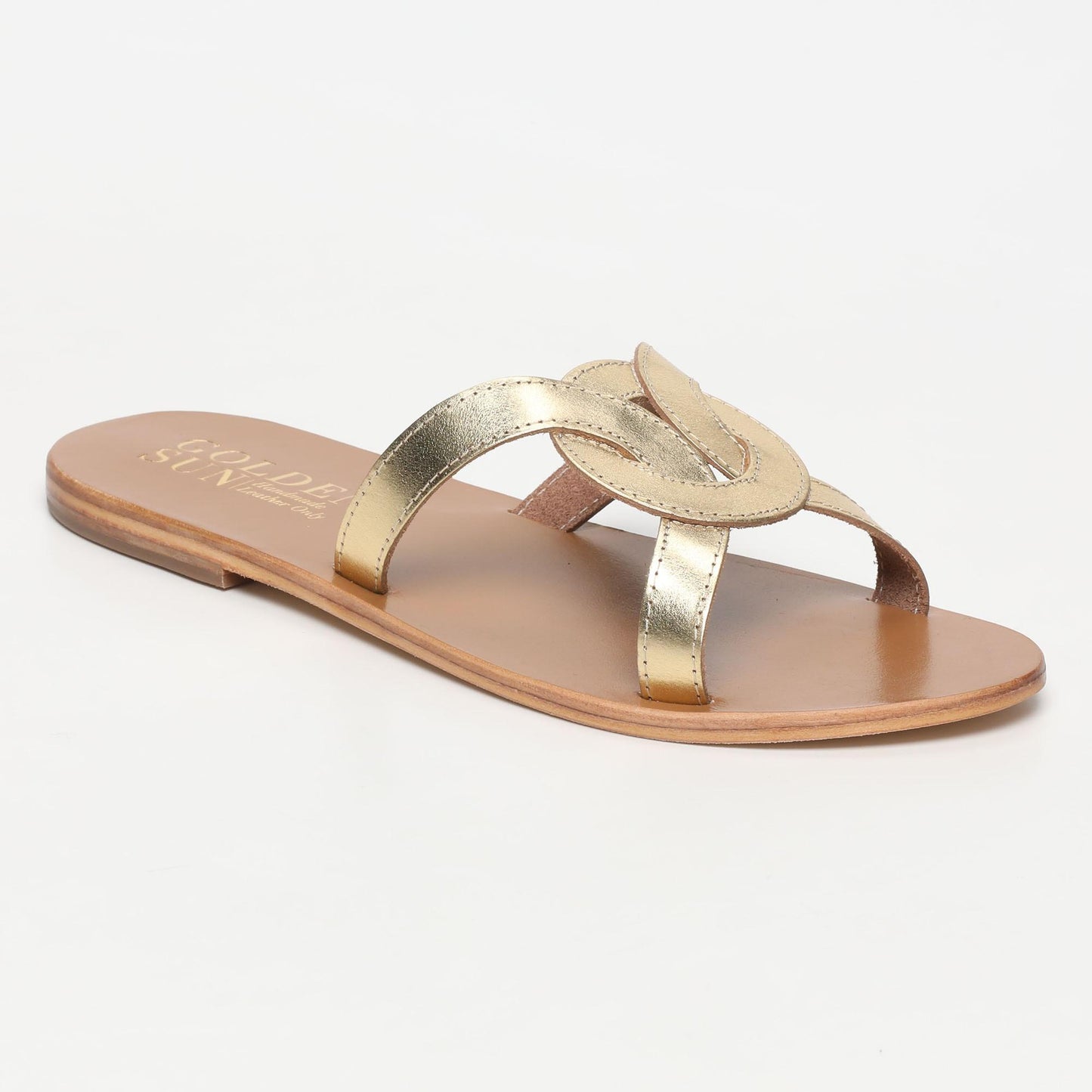 BRANCA sandales en cuir dark gold