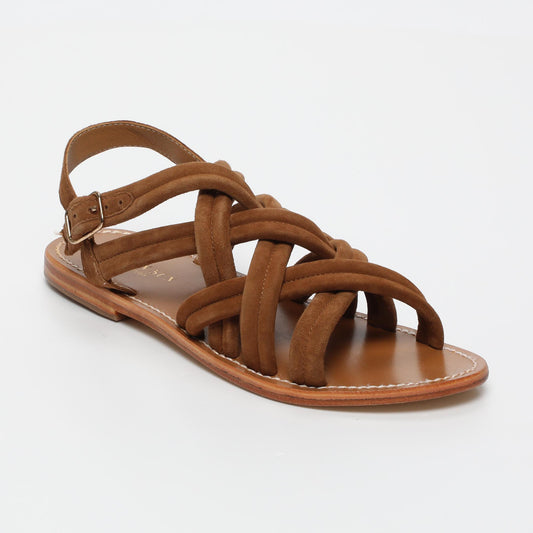 BROOKLYN sandales en cuir camel