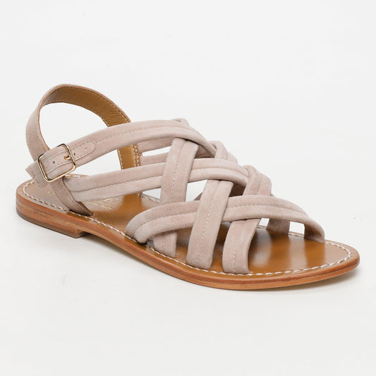 BROOKLYN sandales en cuir light beige