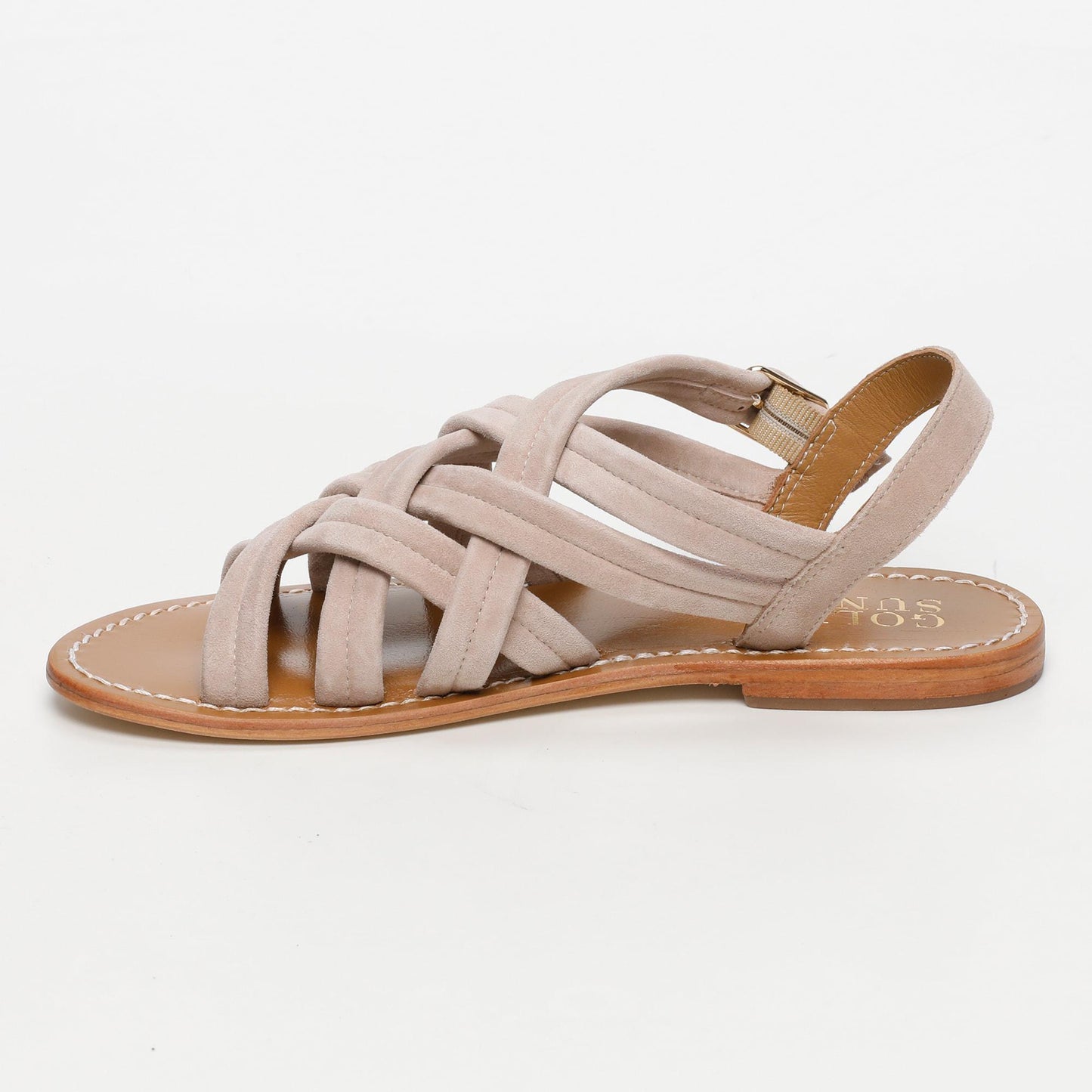 BROOKLYN sandales en cuir light beige