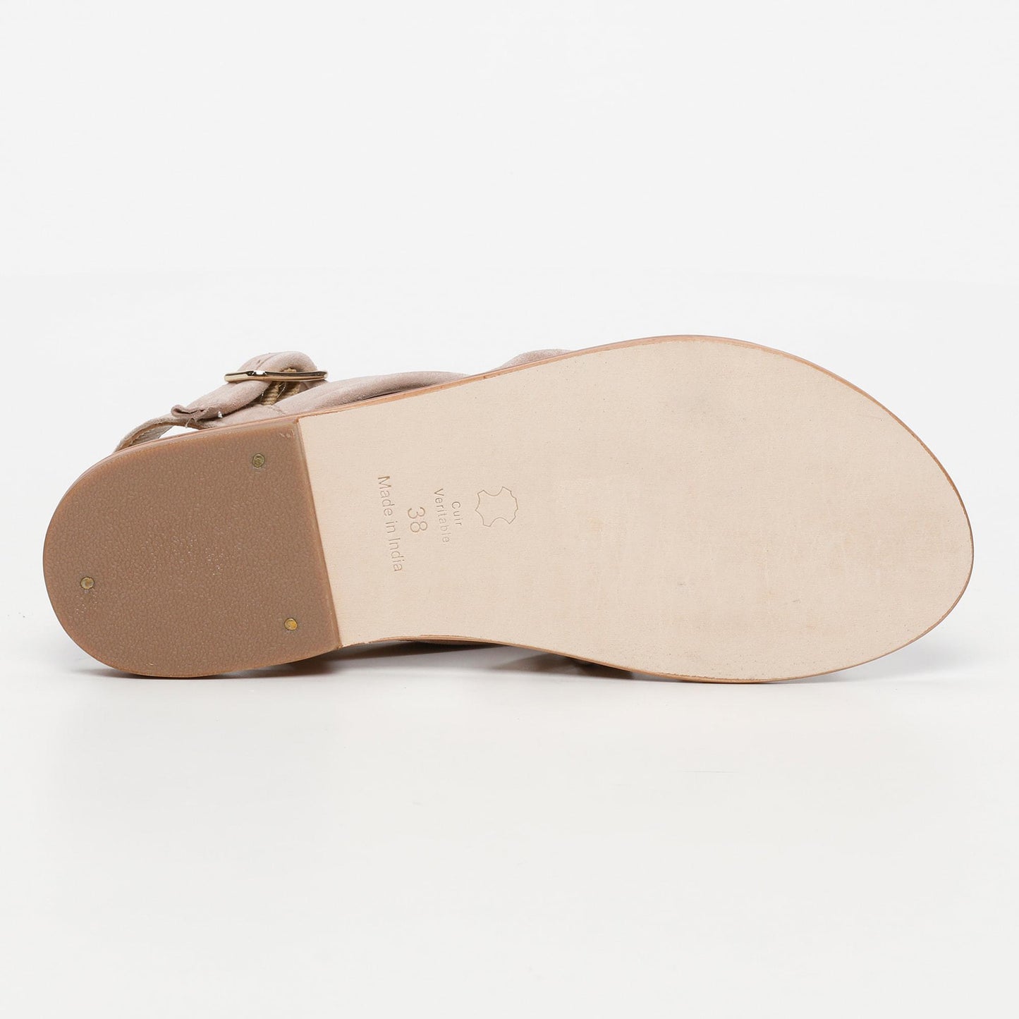 BROOKLYN sandales en cuir light beige