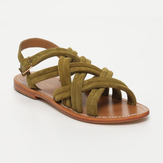BROOKLYN sandales en cuir olive