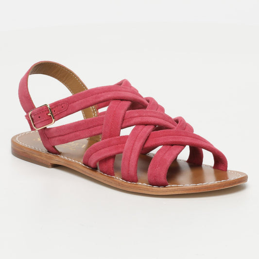BROOKLYN sandales en cuir raspberry