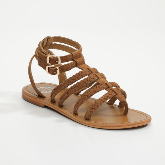CARIBBEAN sandales en cuir camel
