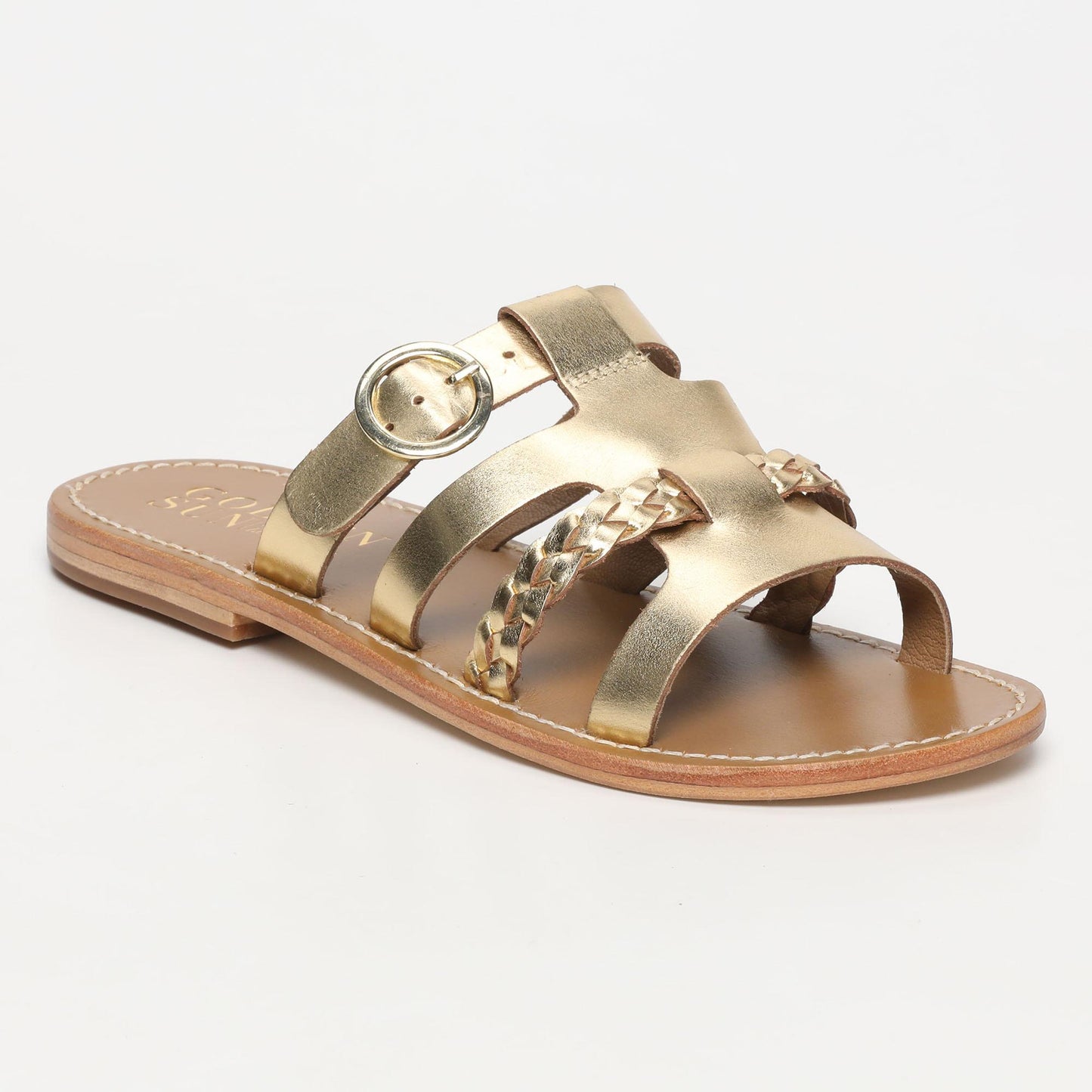 CENTO sandales en cuir dark gold