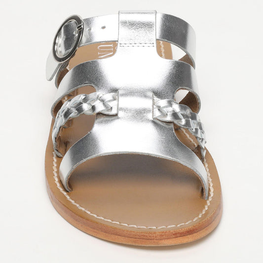 CENTO sandales en cuir silver