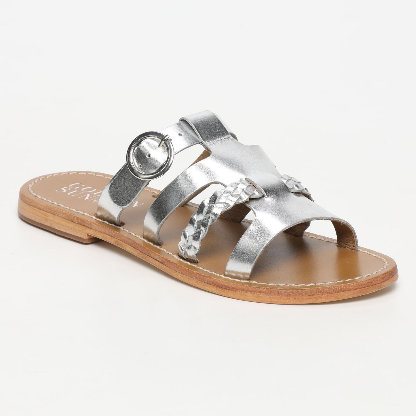 CENTO sandales en cuir silver