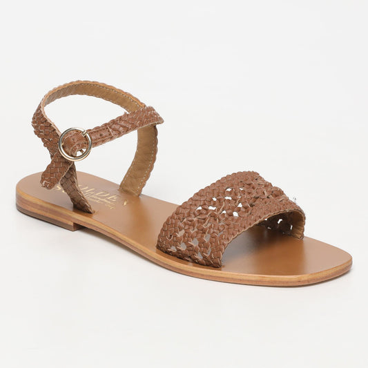 CHORENSE sandales en cuir camel