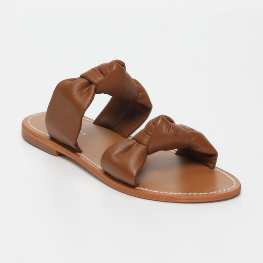 CLAIRE sandales en cuir camel
