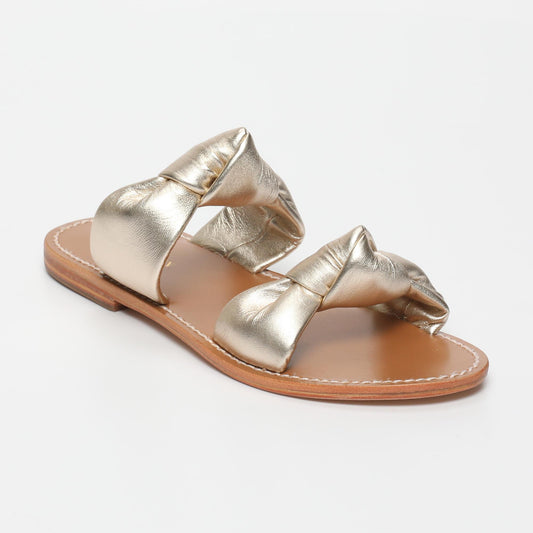 CLAIRE sandales en cuir platinium
