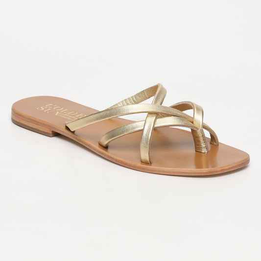 CODECEDA sandales en cuir dark gold