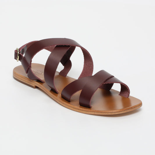 DALIR sandales en cuir burgundy