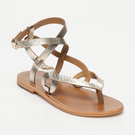 DASTAN sandales en cuir lt gold