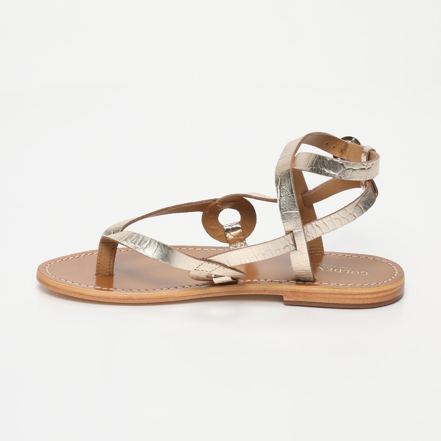 DASTAN sandales en cuir lt gold
