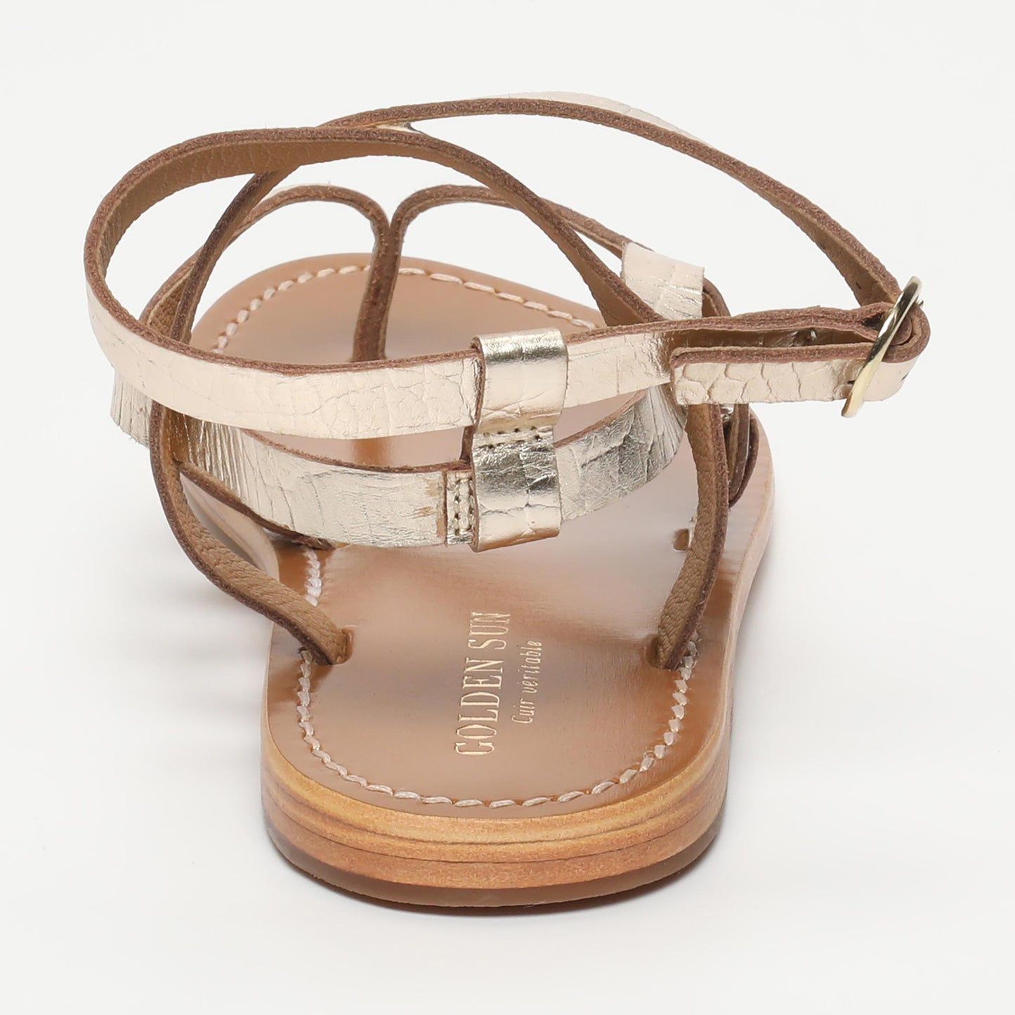 DASTAN sandales en cuir lt gold