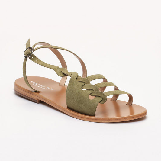 DELARAM sandales en cuir olive