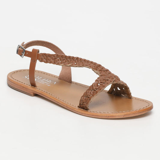 DUME sandales en cuir camel