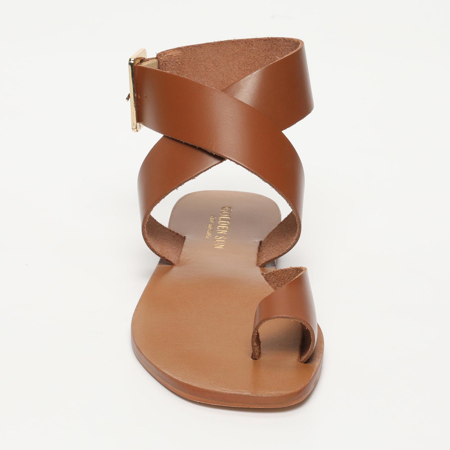 ELENA sandales en cuir camel