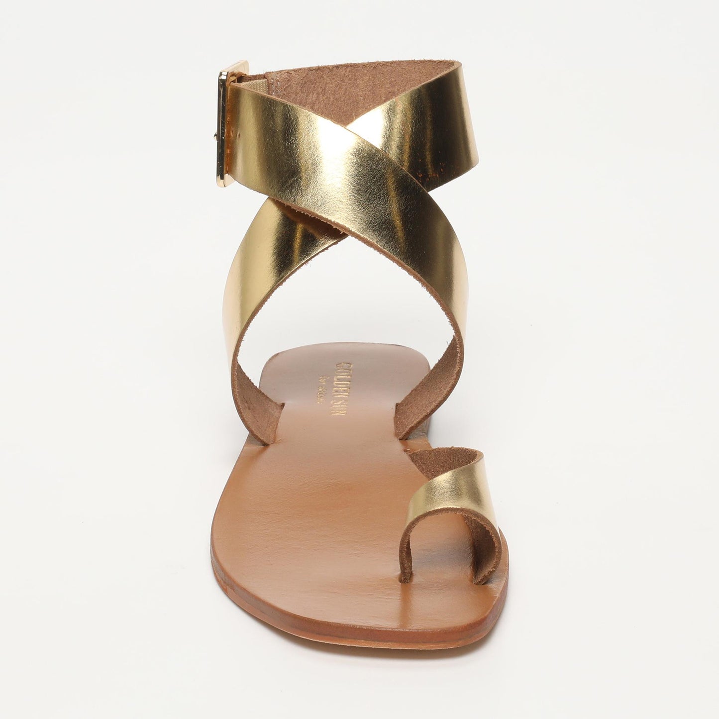 ELENA sandales en cuir dark gold