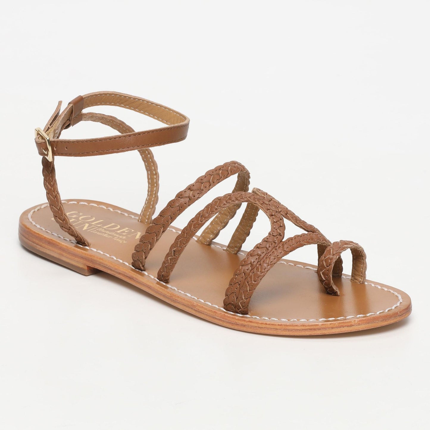 FEBRES sandales en cuir camel