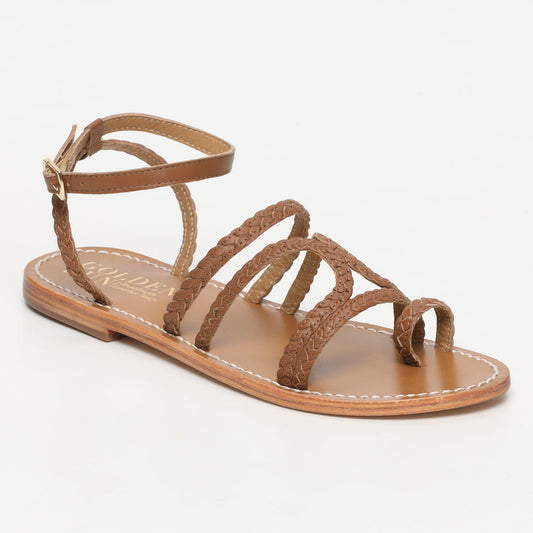 FEBRES sandales en cuir camel