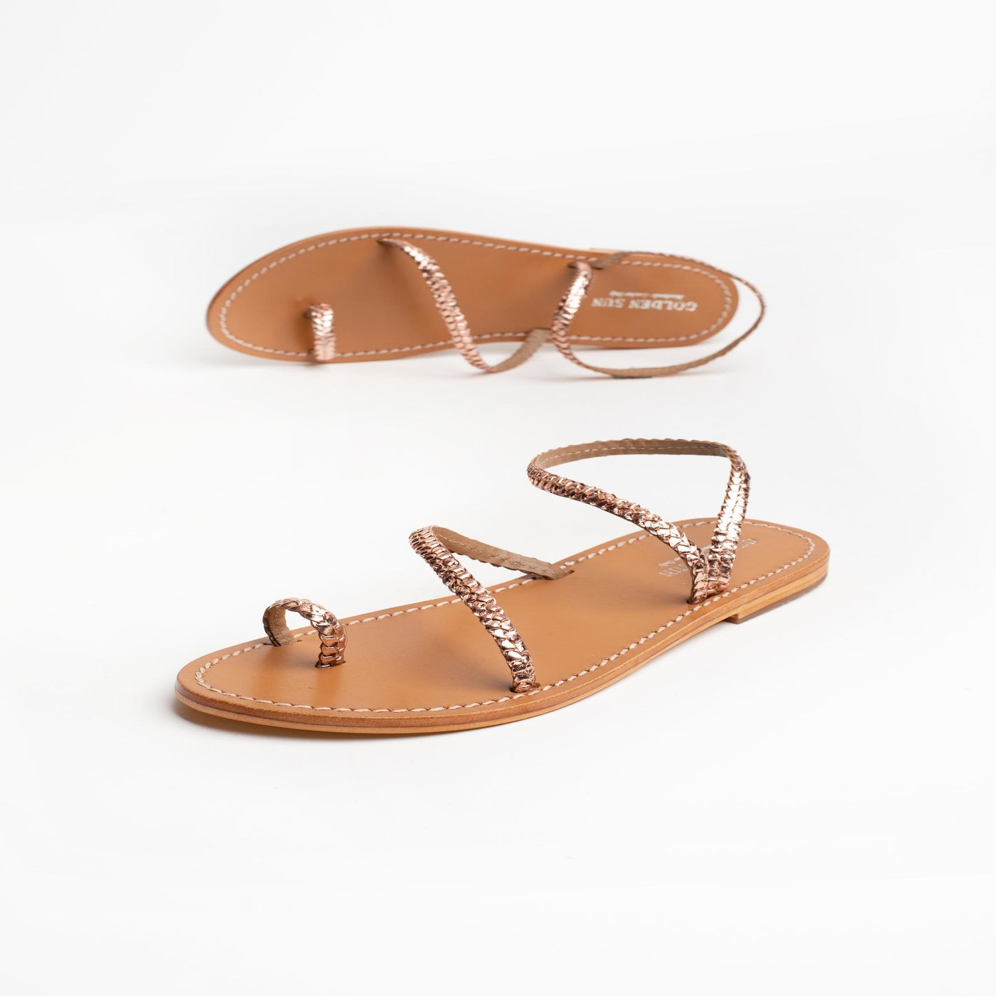 FIORE sandales en cuir rosegold