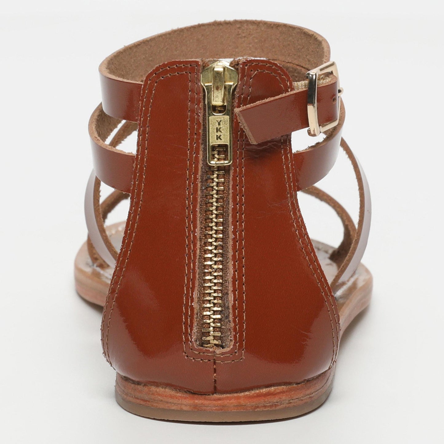 GALAXY sandales en cuir camel patent