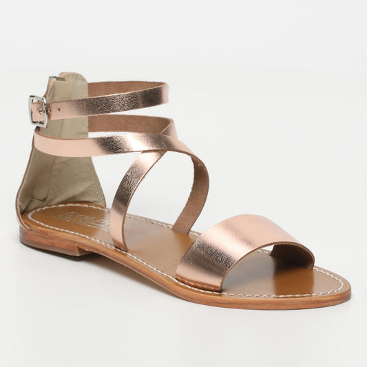 GALAXY sandales en cuir rosegold