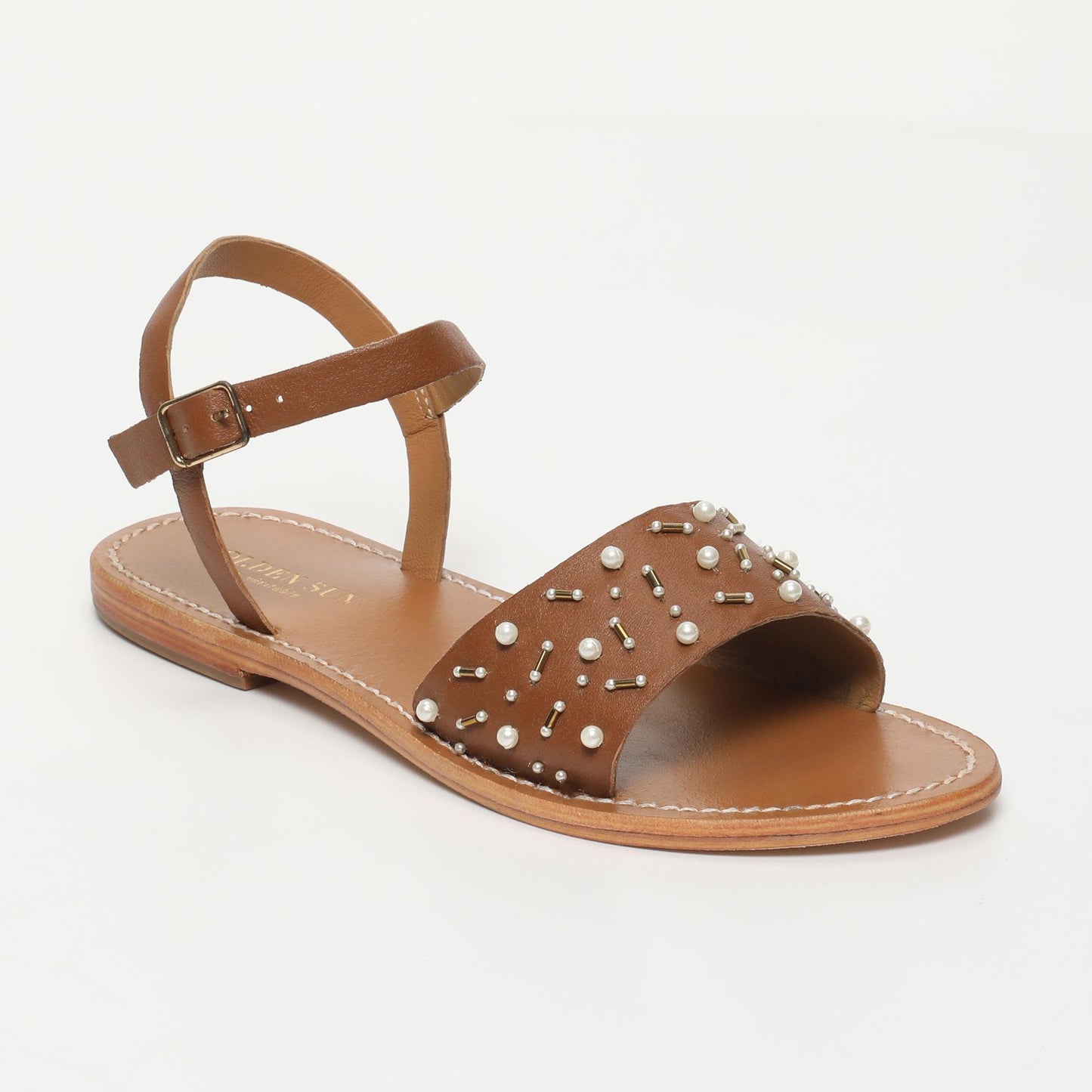 GENESIS sandales en cuir camel