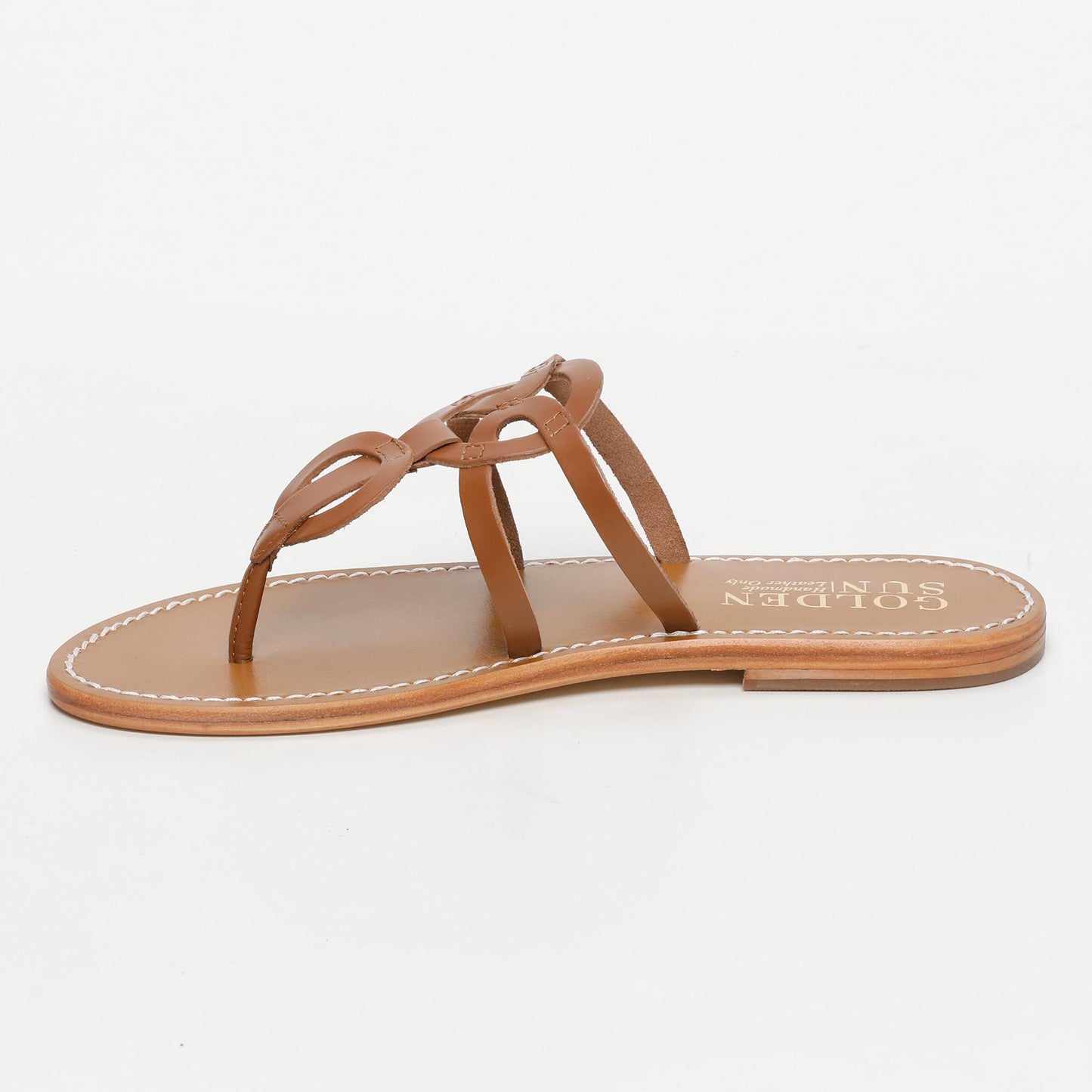 GERMESES sandales en cuir camel