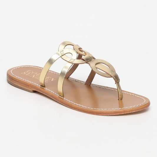 GERMESES sandales en cuir dark gold