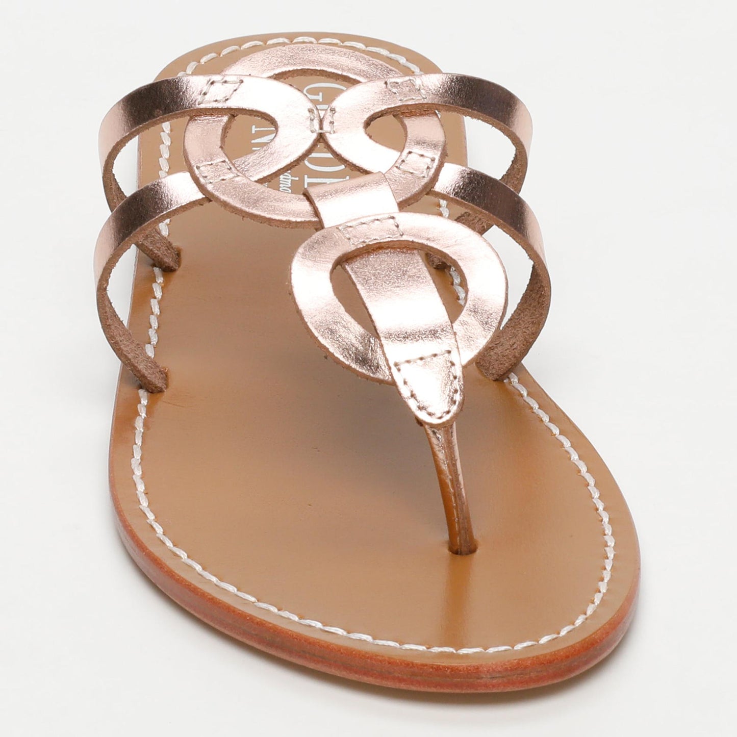 GERMESES sandales en cuir rosegold