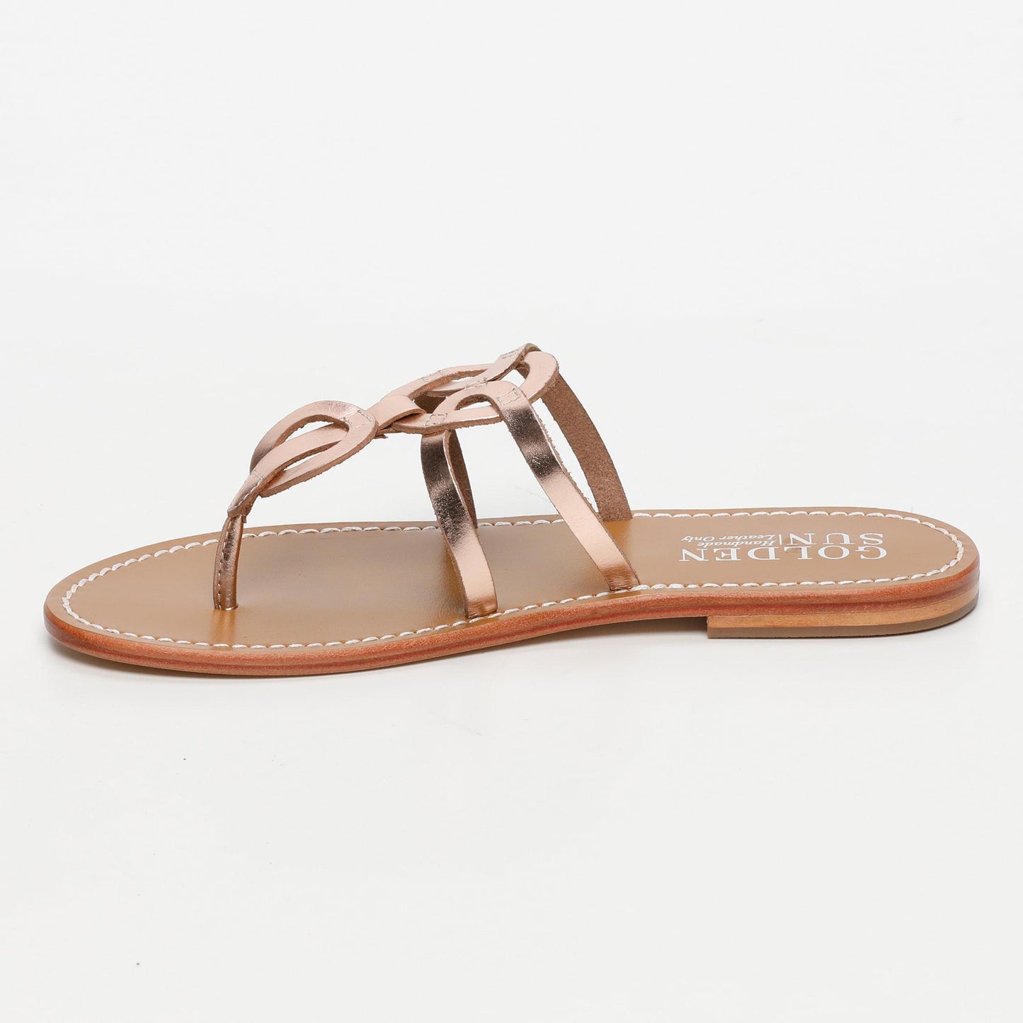 GERMESES sandales en cuir rosegold
