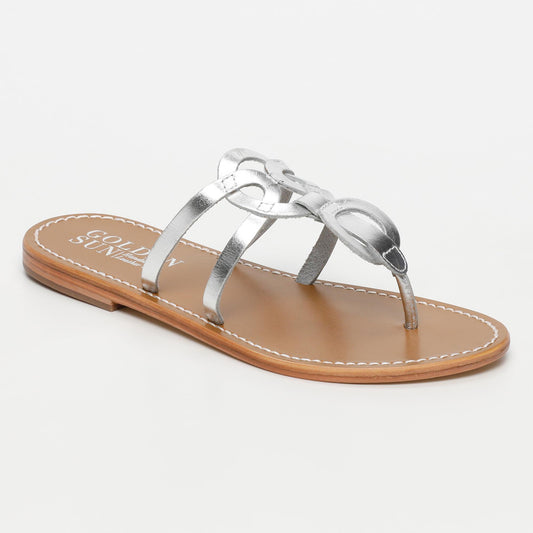 GERMESES sandales en cuir silver