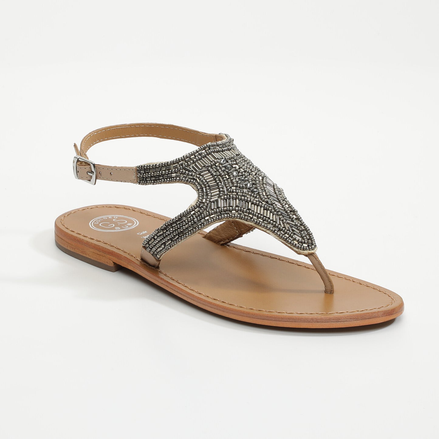 BISCAYNE sandales en cuir nude
