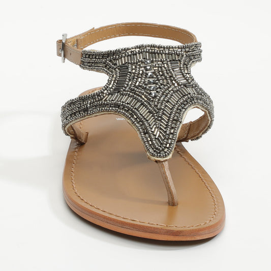 BISCAYNE sandales en cuir nude