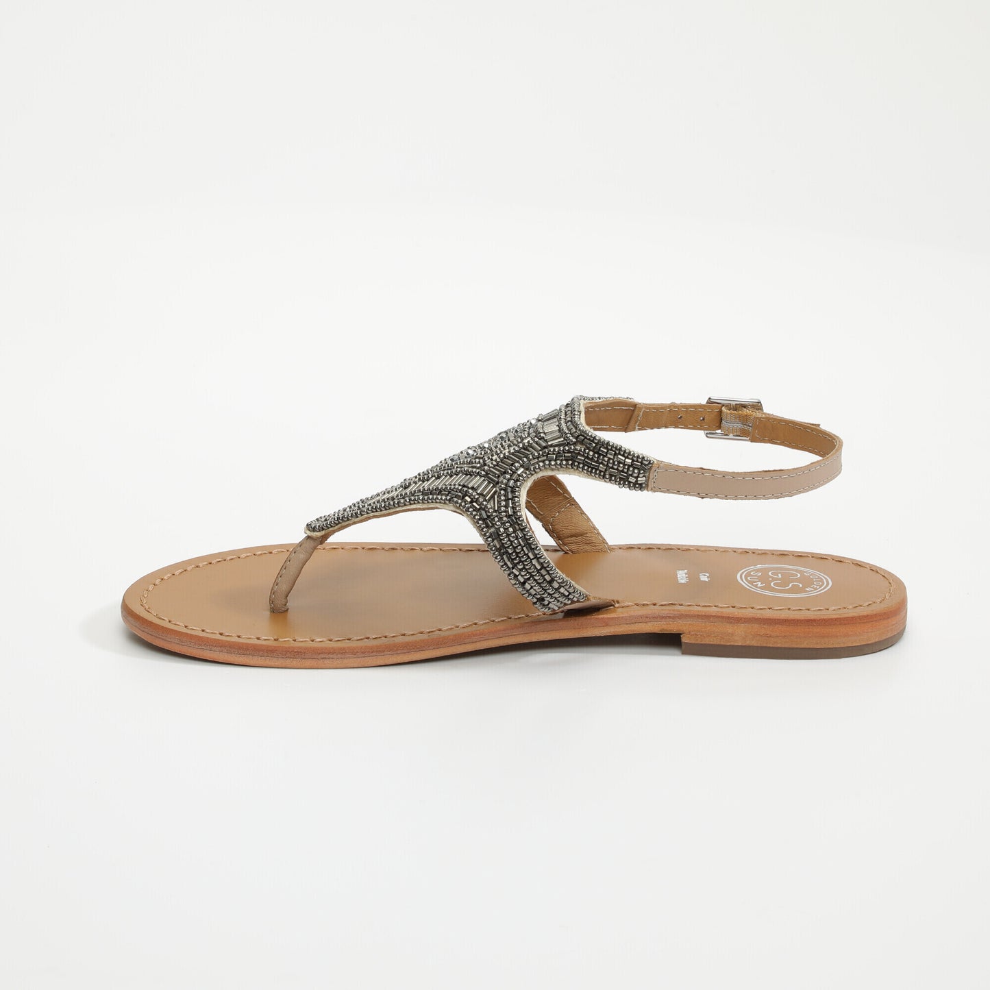 BISCAYNE sandales en cuir nude
