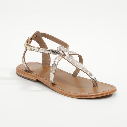 LAUDERDALE sandales en cuir gold snake