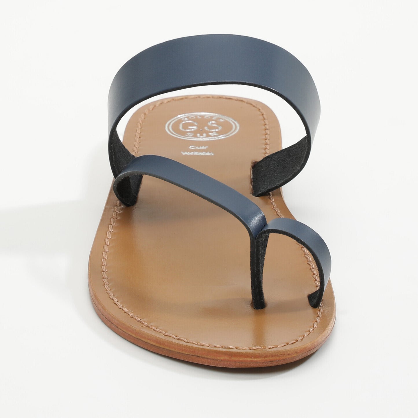 OLEANDER sandales en cuir navy
