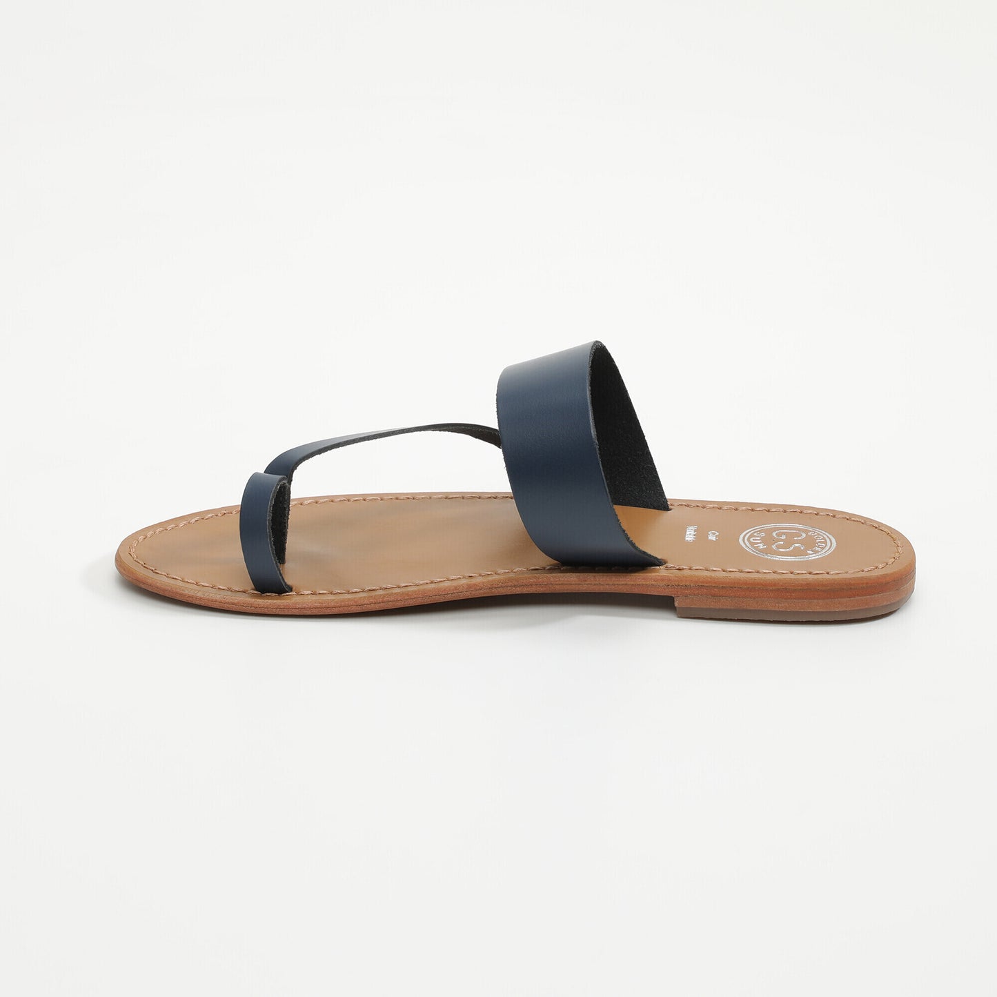 OLEANDER sandales en cuir navy
