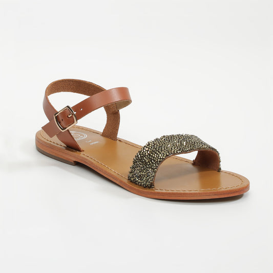 SPRUCE sandales en cuir camel